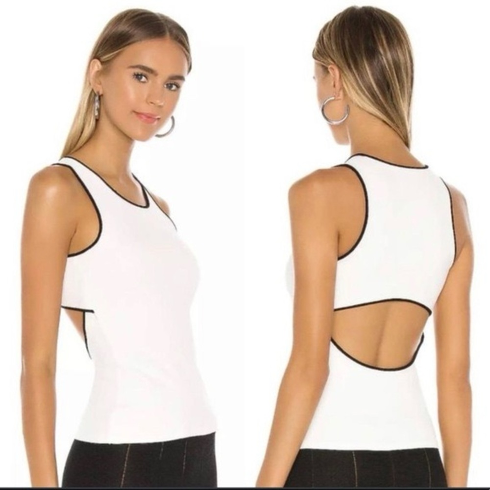 Rag & Bone White Sleeveless Fitted Tank Top